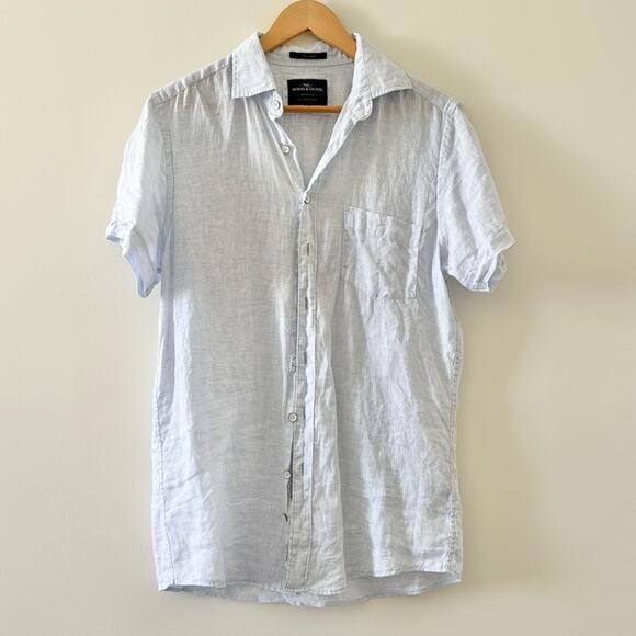 Rodd & Gunn Men's Palm Beach Sports Fit Shirt 100% Linen Light Blue Size Small - Picture 2 of 6